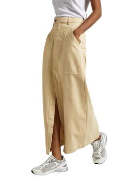 Gonna Pepe Jeans Shelby Beige per Donna