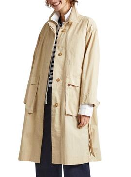 Cappotto Pepe Jeans Tai Beige per Donna