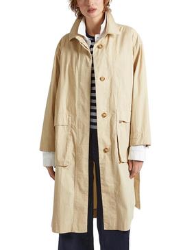 Cappotto Pepe Jeans Tai Beige per Donna