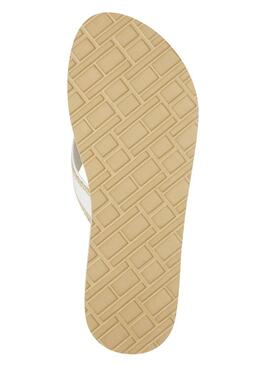 Sandali Tommy Hilfiger con logo metallico beige