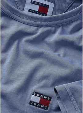 Maglietta Tommy Jeans Washed Badge Blu Per Uomo