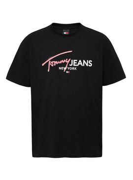 Maglietta Tommy Jeans Spray Pop nera per uomo