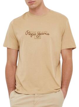 Maglietta Pepe Jeans Chris Khaki Beige per uomo