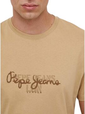 Maglietta Pepe Jeans Chris Khaki Beige per uomo