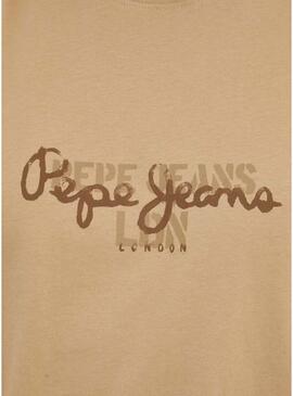 Maglietta Pepe Jeans Chris Khaki Beige per uomo