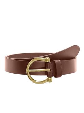 Cintura Only Ida in pelle per jeans marrone da donna