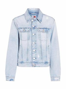 Giacca Tommy Jeans Mom Blu per Donna