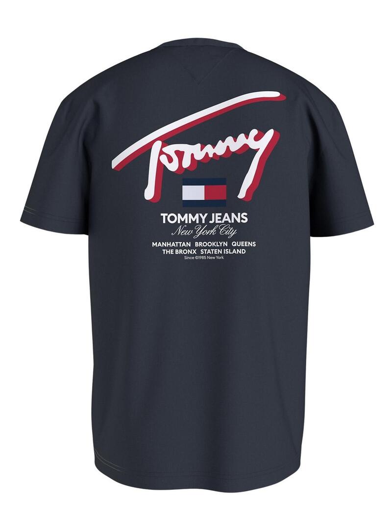 Maglietta Tommy Jeans 3D Marina per uomo