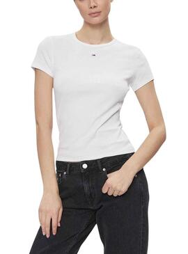 Maglietta Tommy Jeans Slim Bianca per Donna