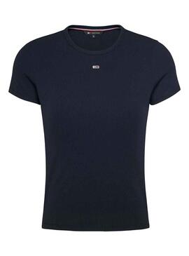 Maglietta Tommy Jeans Slim Navy per Donna