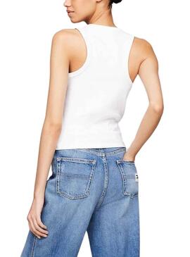 Maglietta Tommy Jeans Tank Bianca per Donna