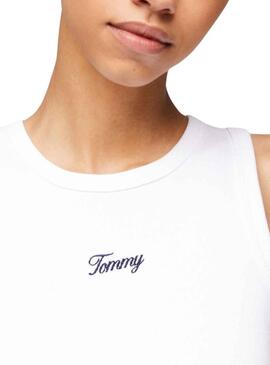 Maglietta Tommy Jeans Tank Bianca per Donna