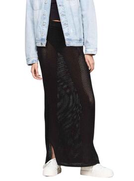 Gonna Tommy Jeans Maxi nera per donna