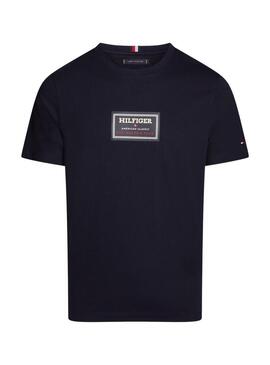 Maglietta Tommy Hilfiger Label HD Blu Marino Uomo