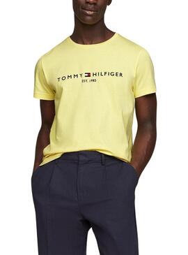 Maglietta Tommy Hilfiger Logo Giallo per Uomo
