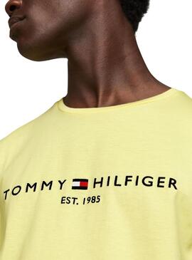 Maglietta Tommy Hilfiger Logo Giallo per Uomo