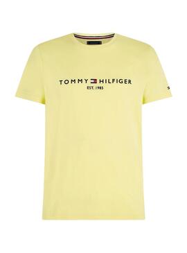 Maglietta Tommy Hilfiger Logo Giallo per Uomo