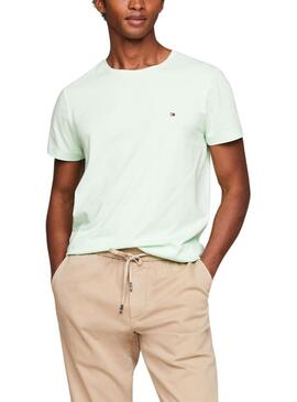 Maglietta Tommy Hilfiger Stretch Verde per Uomo