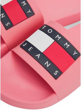 Ciabatte Tommy Jeans Flag Rosa per Donna