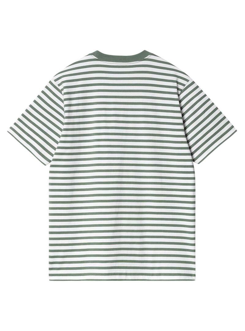 Maglietta Carhartt Pocket Strip Verde per Uomo