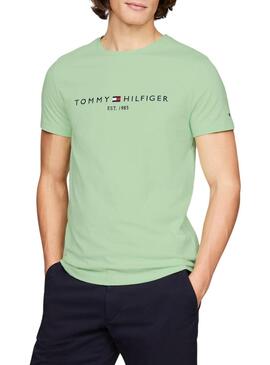 Maglietta Tommy Hilfiger Mint Logo per uomo