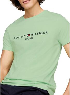 Maglietta Tommy Hilfiger Mint Logo per uomo