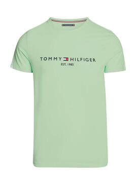 Maglietta Tommy Hilfiger Mint Logo per uomo