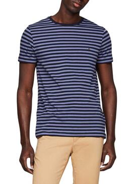 Maglietta Tommy Hilfiger Stretch Slim a righe blu