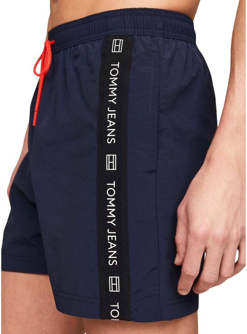 Costume da bagno Tommy Jeans Side Tape Navy per uomo