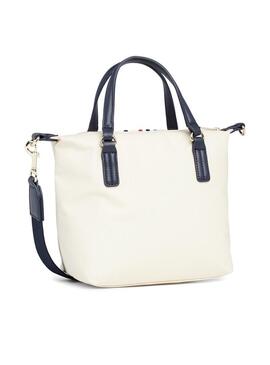 Borsa Tommy Hilfiger Poppy Small Beige per Donna