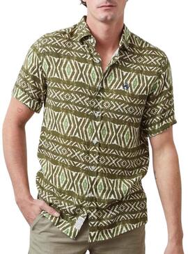 Camicia Altonadock etnica verde per uomo