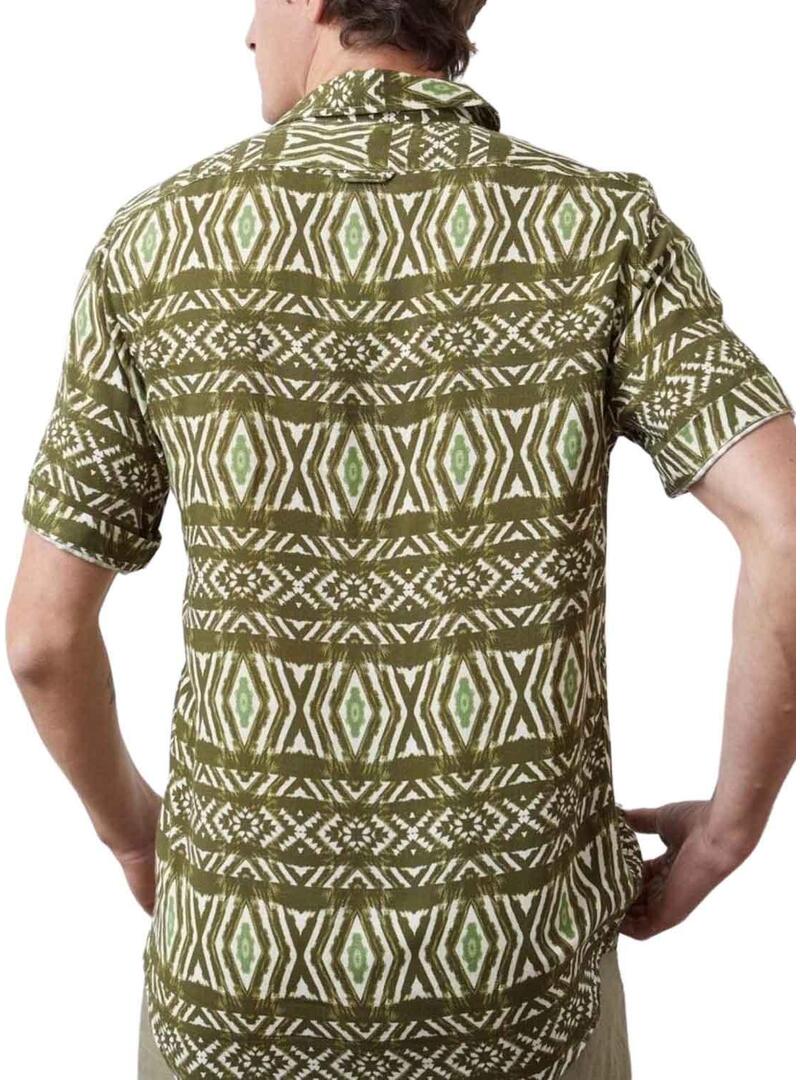 Camicia Altonadock etnica verde per uomo