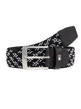 Cintura Tommy Hilfiger Adan Elastic nero uomo