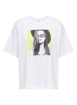Maglietta Only Halia Bianca per Donna