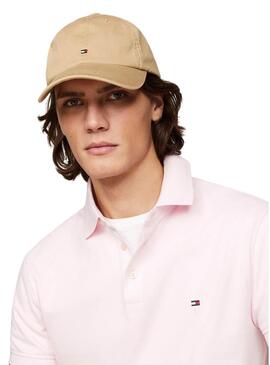 Cappello Tommy Hilfiger Flag Soft Tostato per Uomo