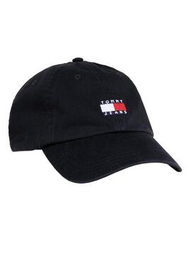 Cappello Tommy Jeans Heritage con patch nero