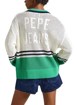 Maglione Pepe Jeans grigio bianco per donna