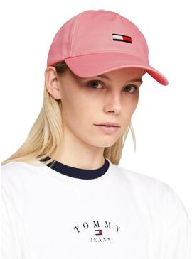 Cappello Tommy Jeans Elongated Flag Rosa