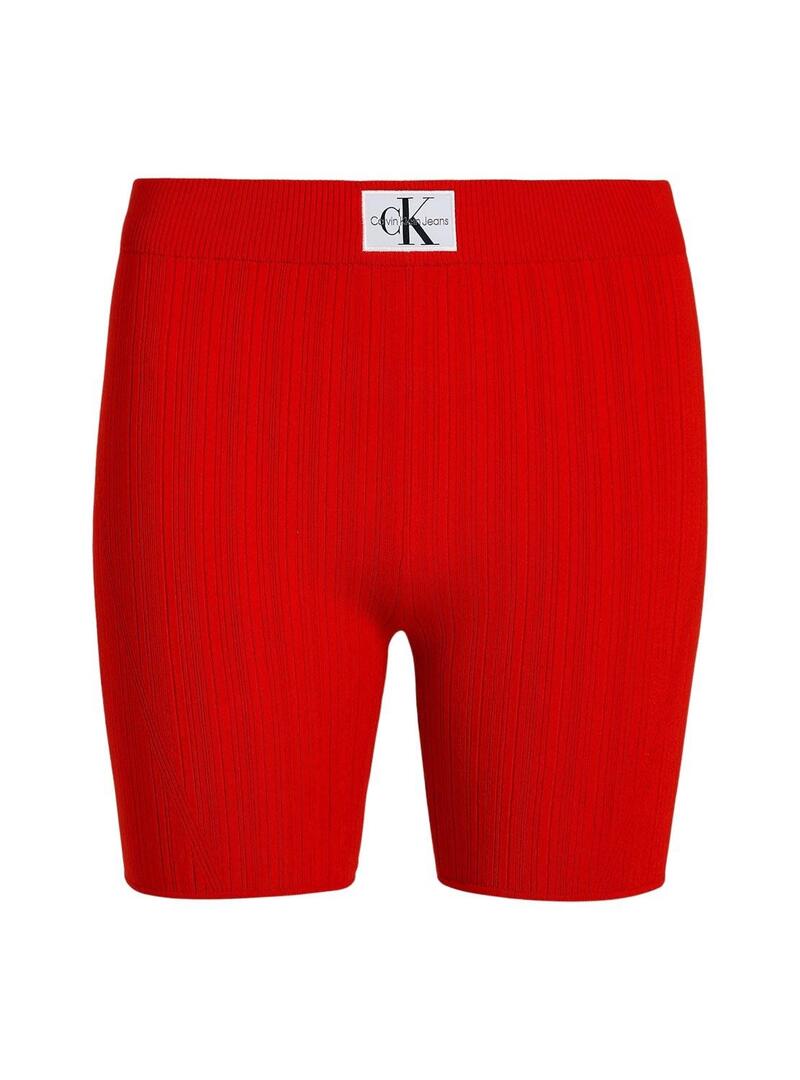 Leggings Calvin Klein Woven Label Rosso per Donna.