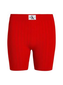 Leggings Calvin Klein Woven Label Rosso per Donna.