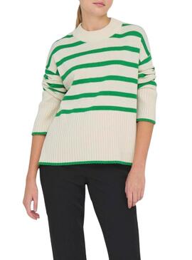 Maglia Jersey Only Hella Verde per Donna