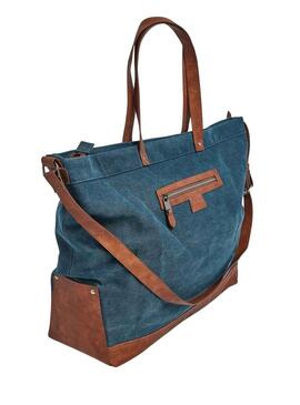 Borsa Pepe Jeans Reece Heritage Blu per donna