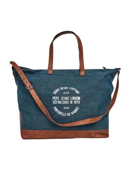 Borsa Pepe Jeans Reece Heritage Blu per donna