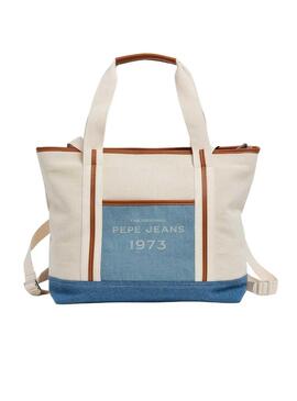 Borsa Pepe Jeans Lizy Lottie Bianca e Blu