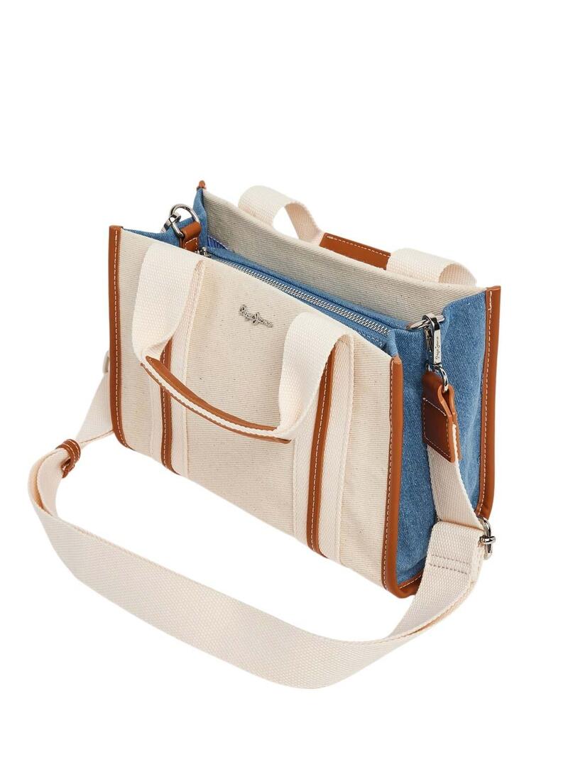 Borsa Pepe Jeans Rebecca Lottie Bianca e Blu