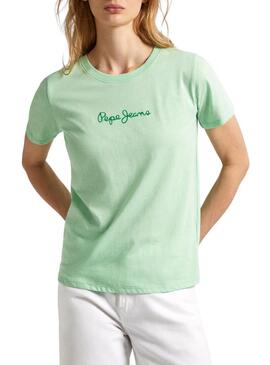 Maglietta Pepe Jeans Lorette Verde per Donna