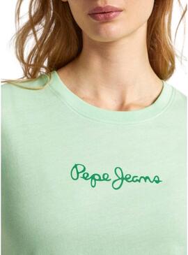 Maglietta Pepe Jeans Lorette Verde per Donna