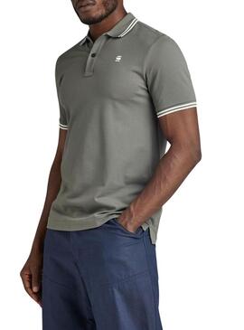 Polo a righe slim grigia da uomo G-Star Dunda