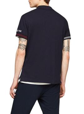 Polo Tommy Hilfiger Flag Cuff Slim Marino Uomo