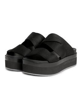 Sandali Calvin Klein Jeans platform neri da donna.